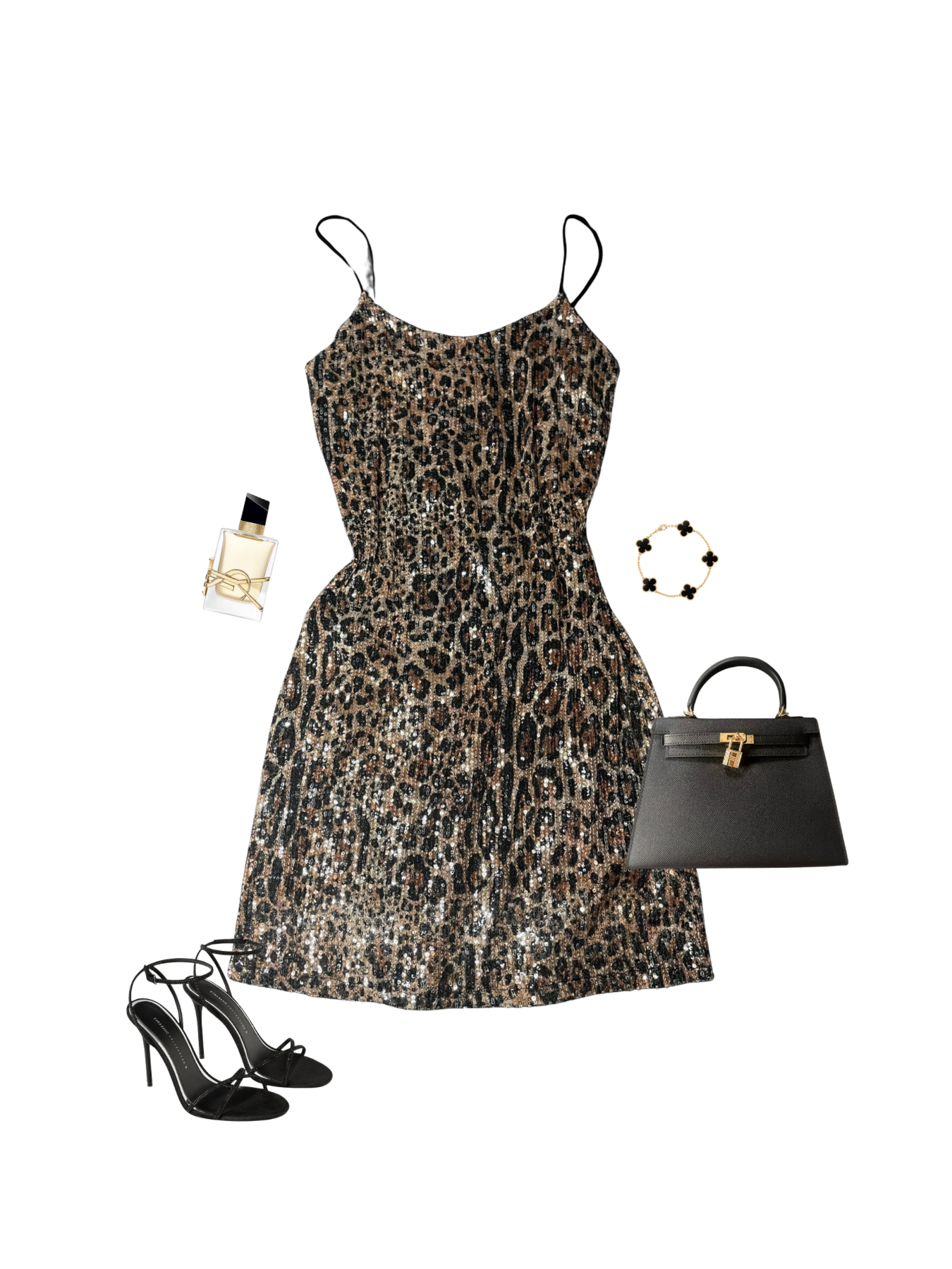 Mini Robe à Sequin Leopard